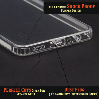 VAKIBO Super Premium Soft TPU Transparent Case With Dustplug,Side Grip,Corner Protection,lanyard Cuts,Camera Protection Suitable for Realme C51 4G