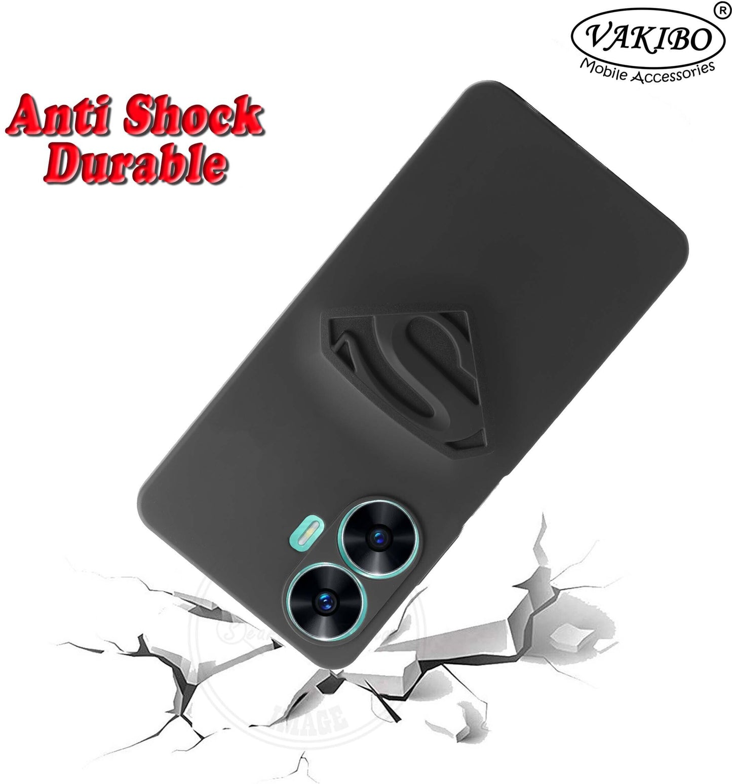 VAKIBO Black Coloured Back Cover Case Suitable for Realme Narzo N55