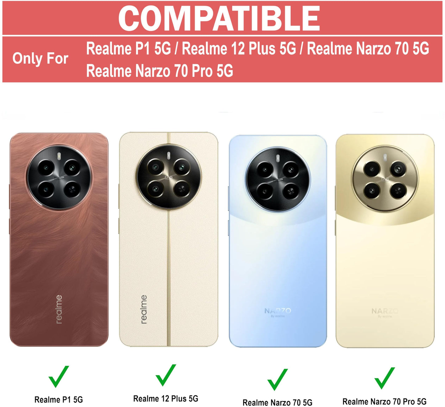 VAKIBO Super Premium Black Border Transparent Case With Corner Protection & Camera Protection Suitable for Realme Narzo 70 Pro 5G