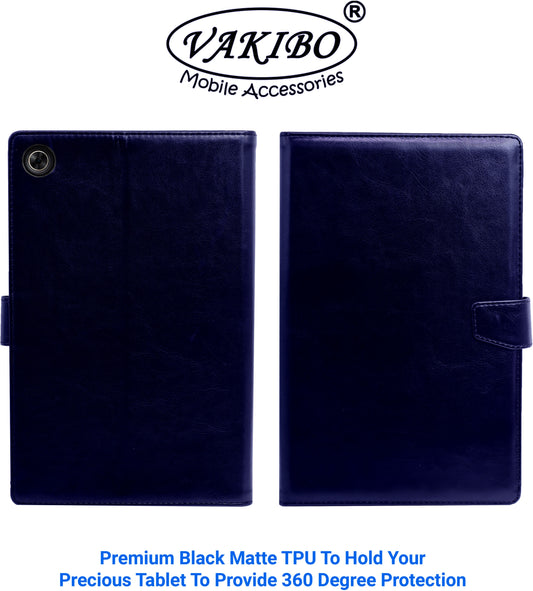 VAKIBO Premium Dotted Design Blue Coloured Synthetic Leather Tablet Flip cover Suitable for Realme Pad 10.4