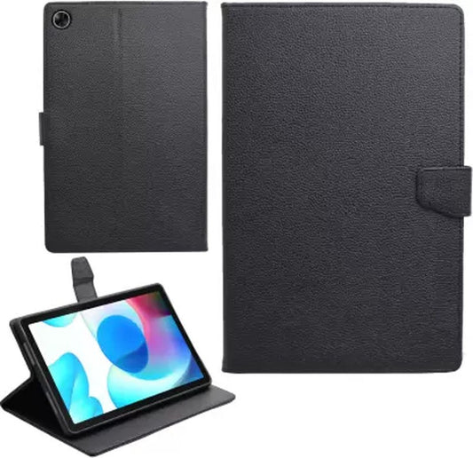 VAKIBO Premium Dotted Design Black Coloured Synthetic Leather Tablet Flip cover Suitable for Realme Pad 10.4