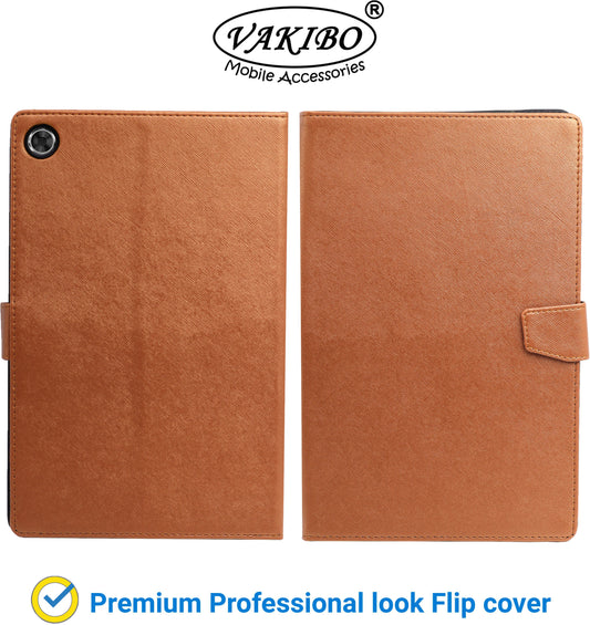 VAKIBO Mercury Premium Copper Coloured made With Canvas and TPU Flip Cover Case Suitable for Realme Pad 10.4