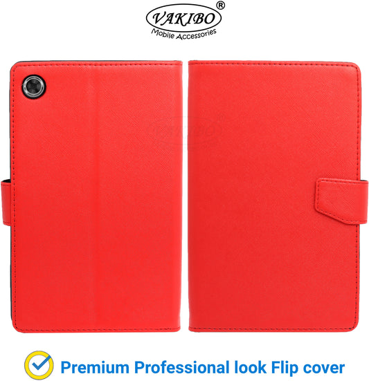 VAKIBO Mercury Premium Red Coloured made With Canvas and TPU Flip Cover Case Suitable for Realme Pad 10.4