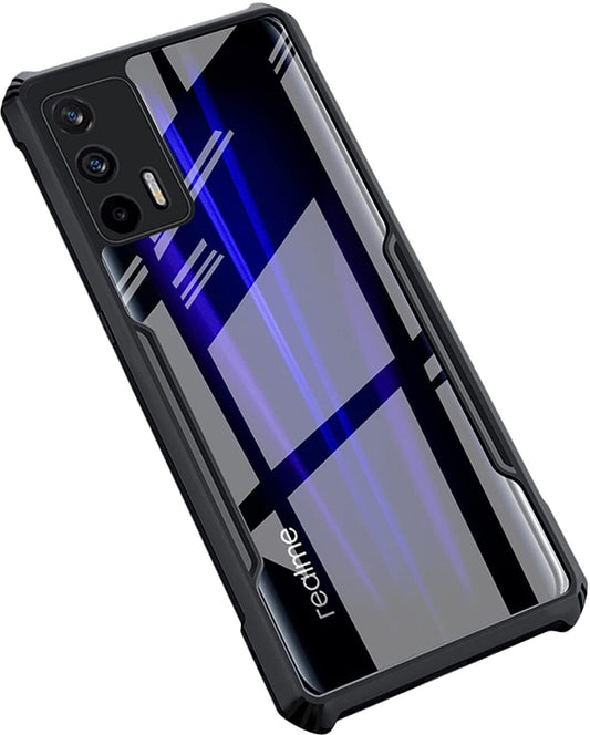 VAKIBO Super Premium Black Border Transparent Case With Corner Protection & Camera Protection Suitable for Realme X7 Max