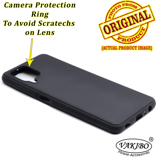 VAKIBO Matte Frosted Black Coloured Soft TPU Back Cover Case Suitable for Samsung Galaxy A22 4G
