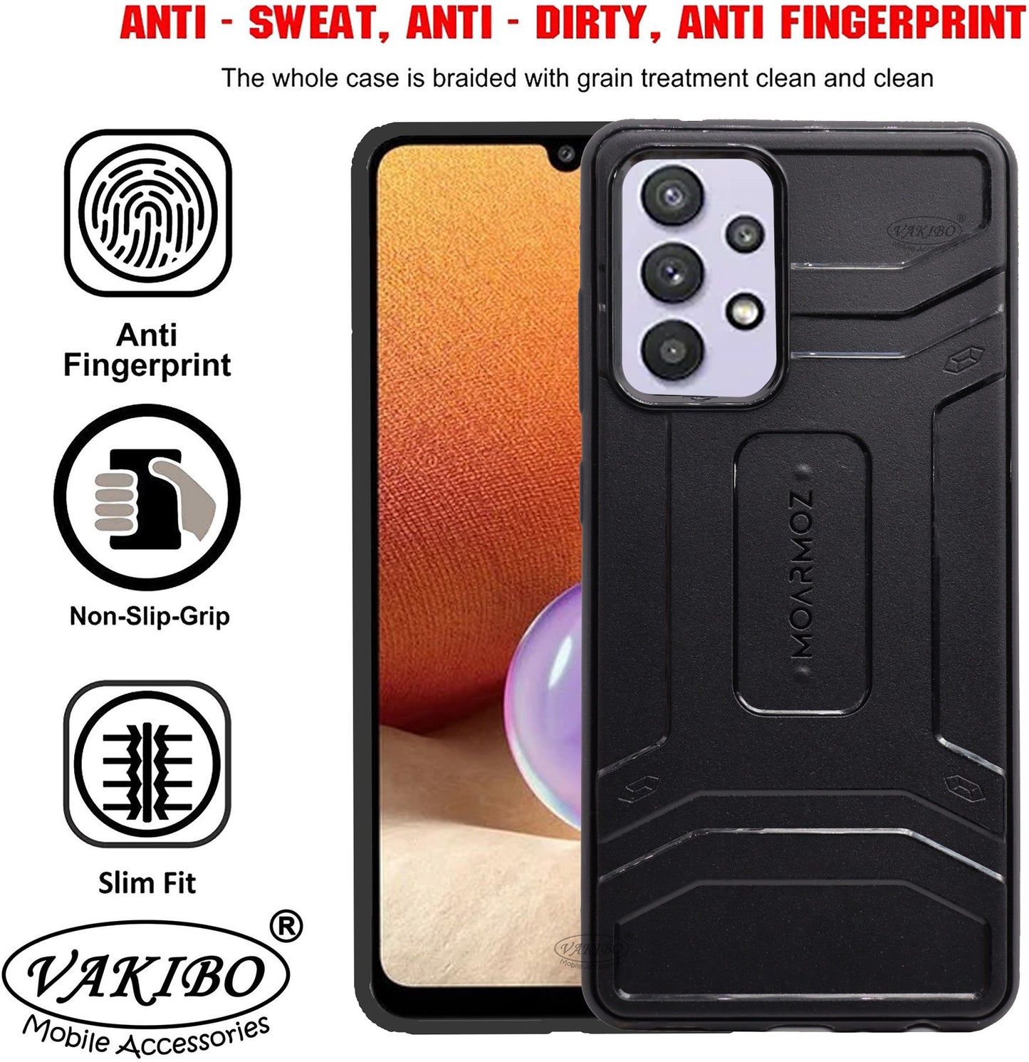 VAKIBO Moarmoz Shock Proof Black Coloured Soft TPU Back Cover Case Suitable for Samsung Galaxy A72