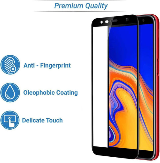 Super Premium Quality Tempered Glass Screen Guard Protector With Black Border Suitable For Samsung Galaxy J4 Plus