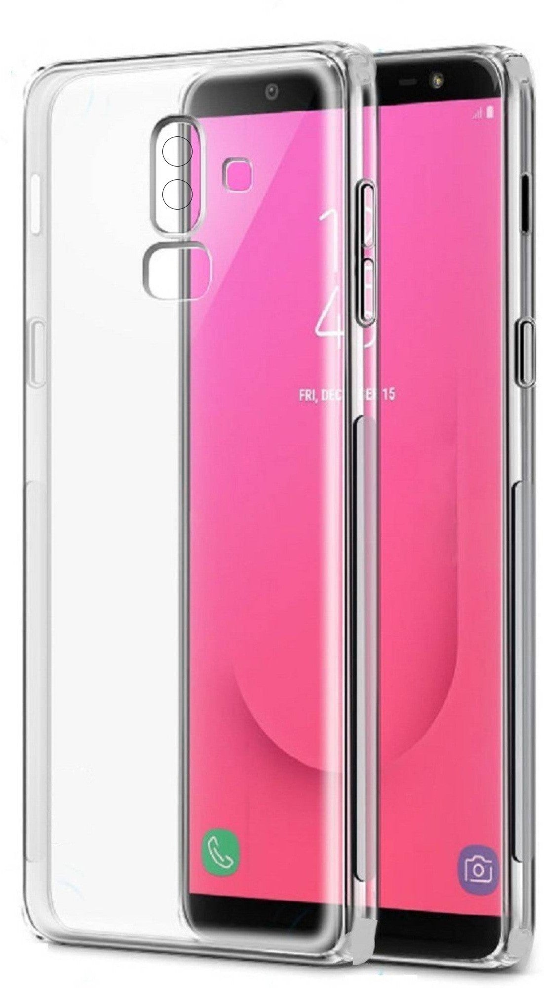 VAKIBO Super Premium Soft TPU Transparent Case With Dustplug,Side Grip,Corner Protection,lanyard Cuts,Camera Protection Suitable for Samsung ON8 2018