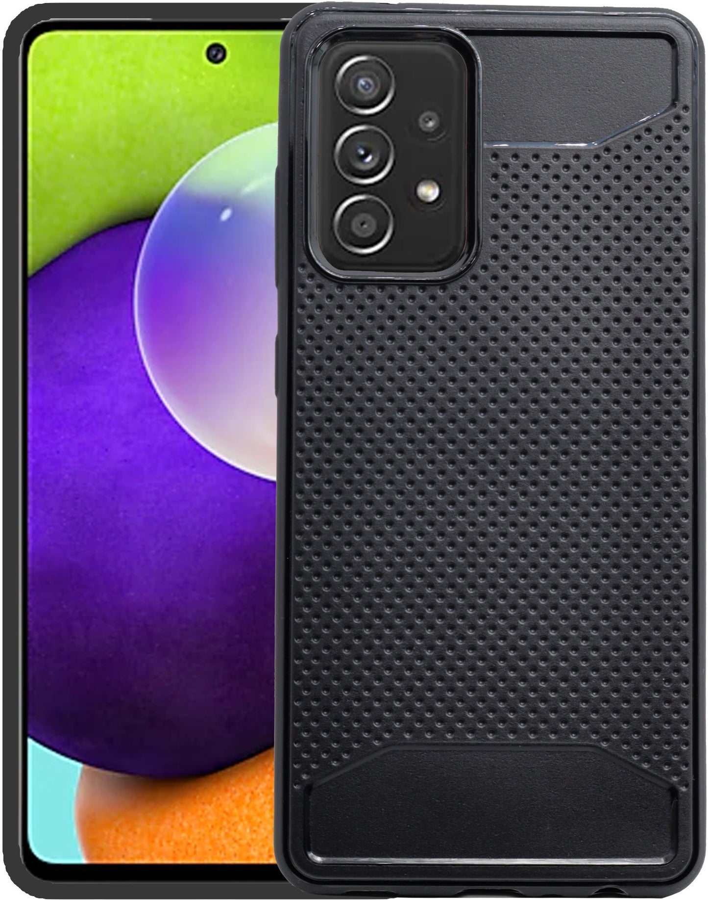 VAKIBO Dotted Design Black Coloured Soft TPU Back Cover Case Suitable for Samsung Galaxy A72