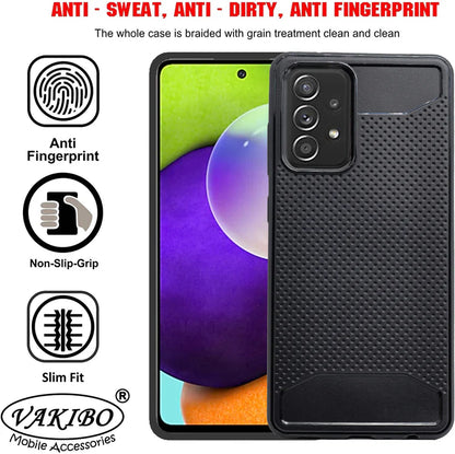 VAKIBO Dotted Design Black Coloured Soft TPU Back Cover Case Suitable for Samsung Galaxy A52S 5G