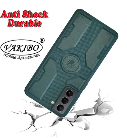 VAKIBO Strong Back Cover Green Coloured Soft TPU Back Cover Case With Camera protection Ring Suitable for Samsung Galaxy S21