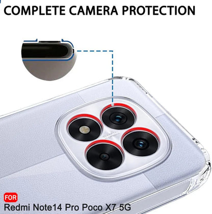 VAKIBO Premium Clear 1.5MM Thick Transparent Soft TPU Rubber Back Cover Case With Camera Protection Suitable for Mi Poco X7