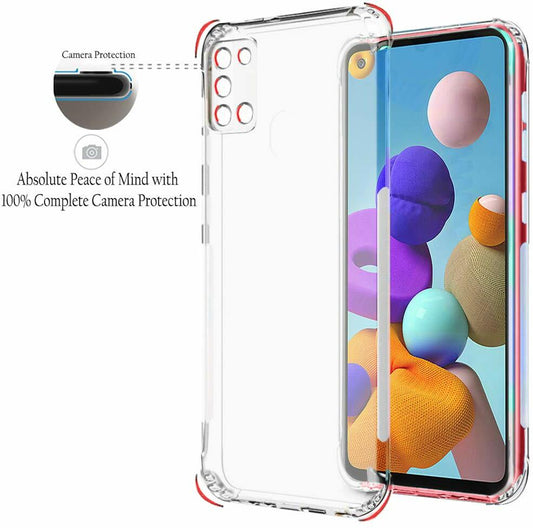 VAKIBO Premium Clear 1.5MM Thick Transparent Soft TPU Rubber Back Cover Case With Camera Protection Suitable for Samsung Galaxy A21S
