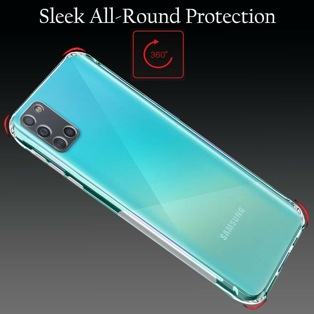 VAKIBO Premium Clear 1.5MM Thick Transparent Soft TPU Rubber Back Cover Case With Camera Protection Suitable for Samsung Galaxy A31