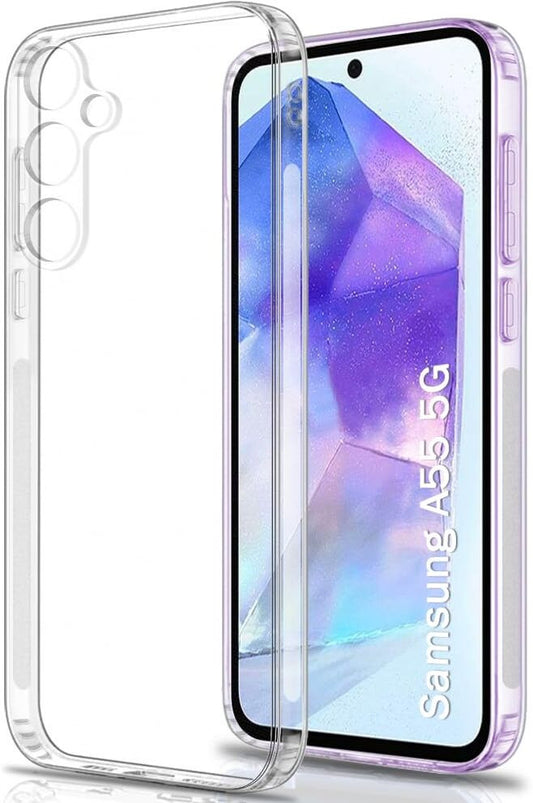 VAKIBO Premium Clear 1.5MM Thick Transparent Soft TPU Rubber Back Cover Case With Camera Protection Suitable for Samsung Galaxy A55