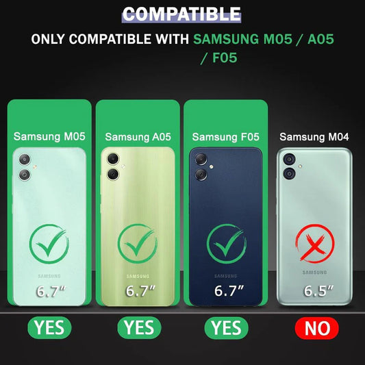 VAKIBO Premium Clear 1.5MM Thick Transparent Soft TPU Rubber Back Cover Case With Camera Protection Suitable for Samsung Galaxy F05