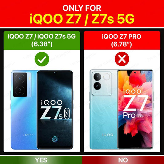 VAKIBO Super Premium Black Border Transparent Case With Corner Protection & Camera Protection Suitable for iQOO Z7 5G