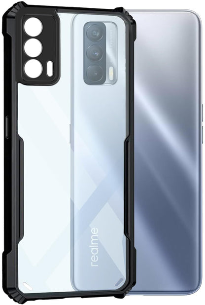 VAKIBO Super Premium Black Border Transparent Case With Corner Protection & Camera Protection Suitable for Realme X7