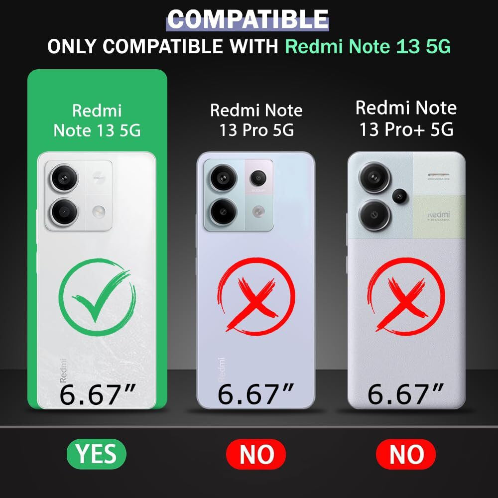 VAKIBO Premium Clear 1.5MM Thick Transparent Soft TPU Rubber Back Cover Case With Camera Protection Suitable for Mi Redmi Note 13 5G