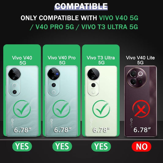 VAKIBO Premium Clear 1.5MM Thick Transparent Soft TPU Rubber Back Cover Case With Camera Protection Suitable for Vivo V40