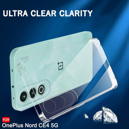 VAKIBO Premium Clear 1.5MM Thick Transparent Soft TPU Rubber Back Cover Case With Camera Protection Suitable for OnePlus Nord CE4