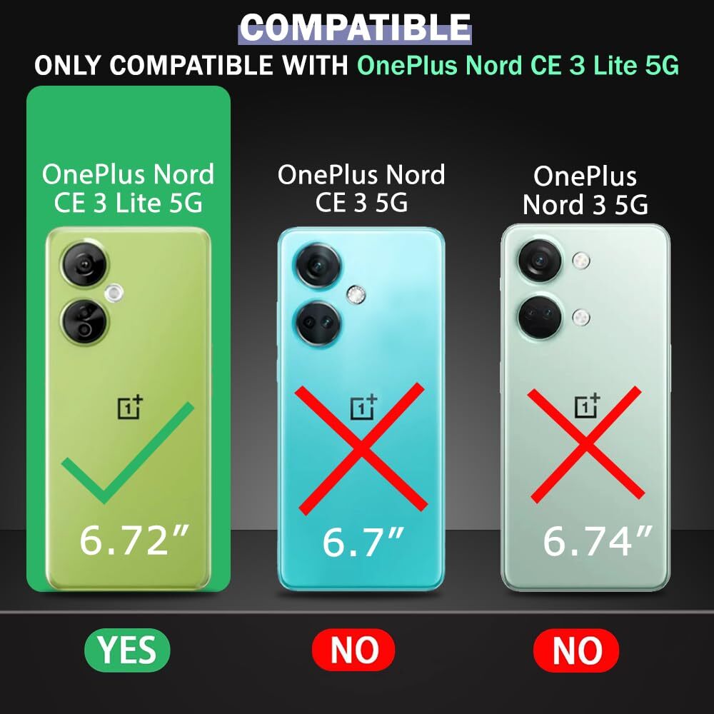 VAKIBO Super Premium Black Border Transparent Case With Corner Protection & Camera Protection Suitable for OnePlus Nord CE3 Lite