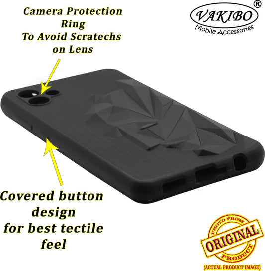 VAKIBO Bat Man 3D Mask Design Black Coloured Soft TPU Back Cover Case With Camera Protection Ring Suitable for Samsung Galaxy M04