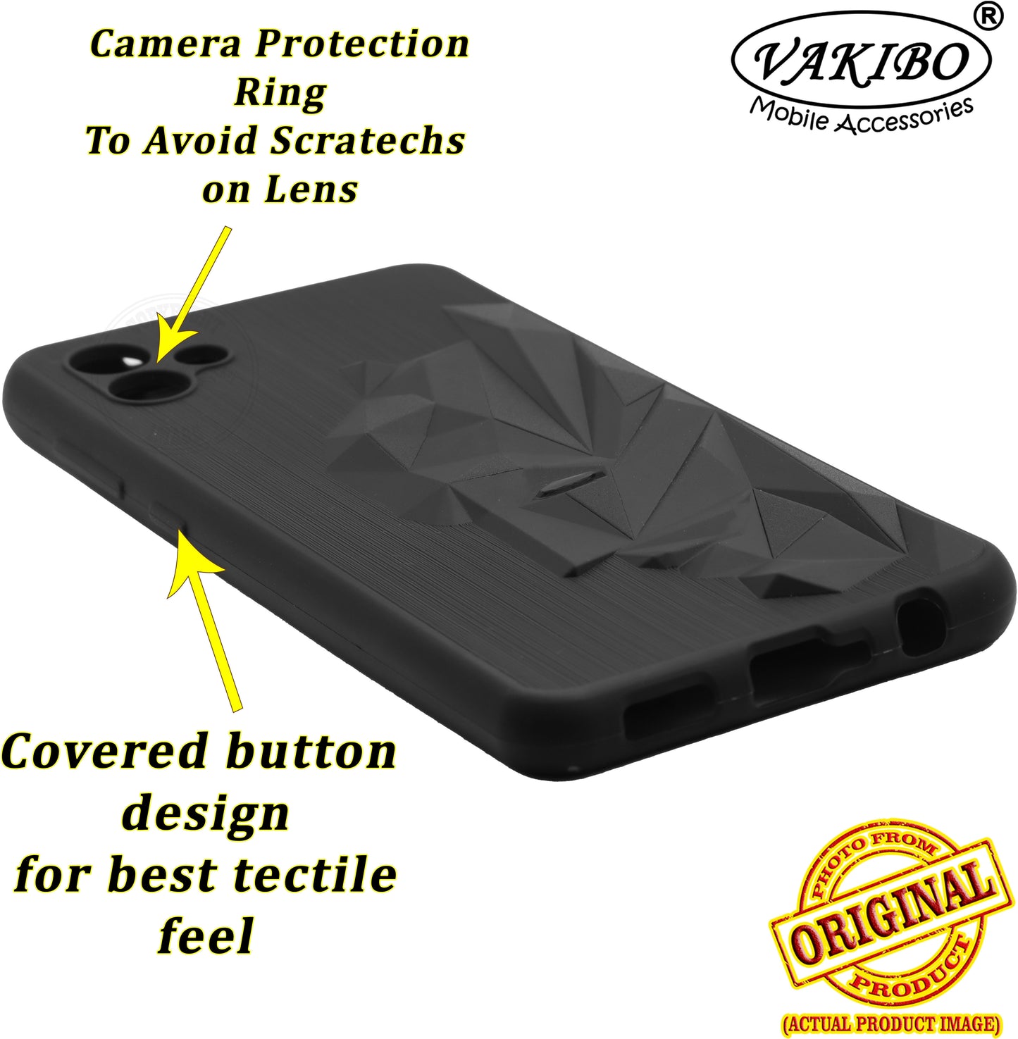 VAKIBO Bat Man 3D Mask Design Black Coloured Soft TPU Back Cover Case With Camera Protection Ring Suitable for Samsung Galaxy A04E