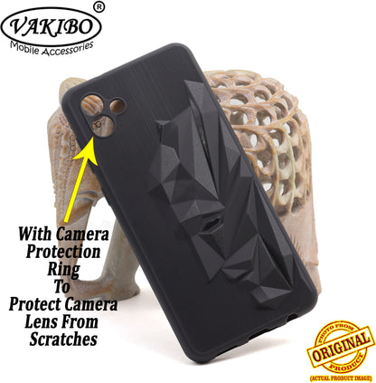 VAKIBO Bat Man 3D Mask Design Black Coloured Soft TPU Back Cover Case With Camera Protection Ring Suitable for Samsung Galaxy A04E