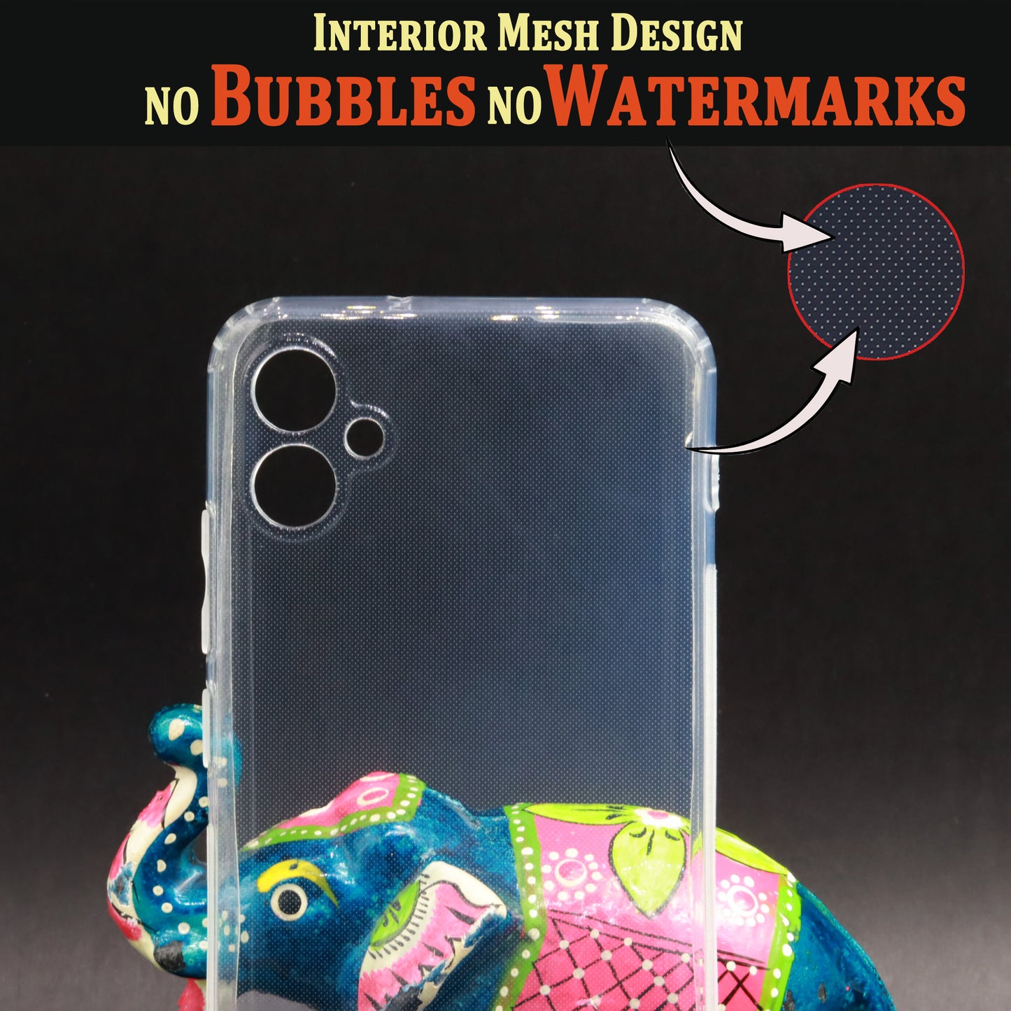 VAKIBO Super Premium Soft TPU Transparent Case With Dustplug,Side Grip,Corner Protection,lanyard Cuts,Camera Protection Suitable for Samsung A04E