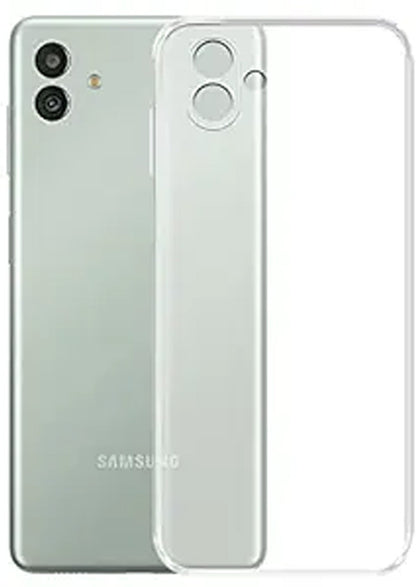 VAKIBO Super Premium Soft TPU Transparent Case With Dustplug,Side Grip,Corner Protection,lanyard Cuts,Camera Protection Suitable for Samsung A04E