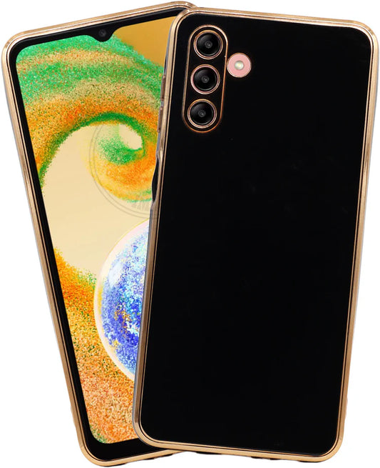 VAKIBO Golden Chrome Border Black Coloured Soft TPU Back Cover Case With Camera Protection Suitable for Samsung Galaxy A13 5G