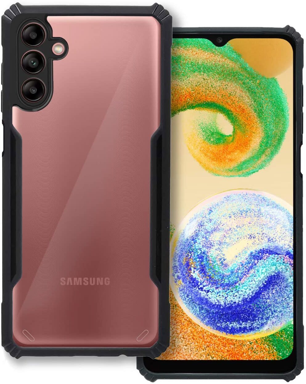 VAKIBO Super Premium Black Border Transparent Case With Corner Protection & Camera Protection Suitable for Samsung A13 5G