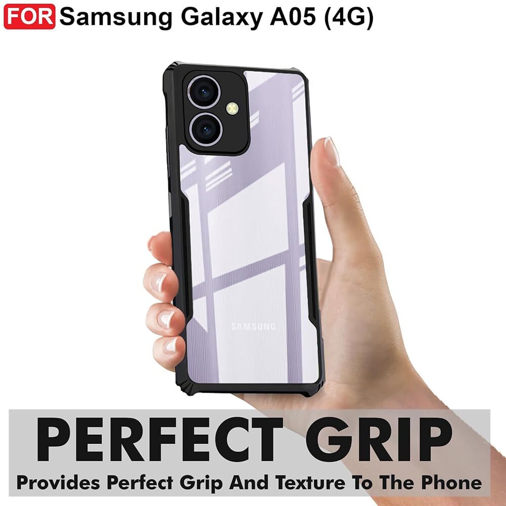 VAKIBO Best Selling Black and Transparent Back Cover Case Made With Soft TPU and Acrylic With 4 Corner and Camera Protection Suitable for Samsung Galaxy A06