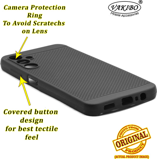 VAKIBO Dotted Design Black Coloured Soft TPU Back Cover Case Suitable for Samsung Galaxy A14 5G