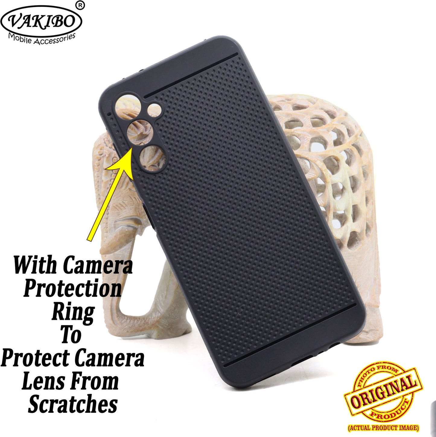 VAKIBO Dotted Design Black Coloured Soft TPU Back Cover Case Suitable for Samsung Galaxy A14 5G