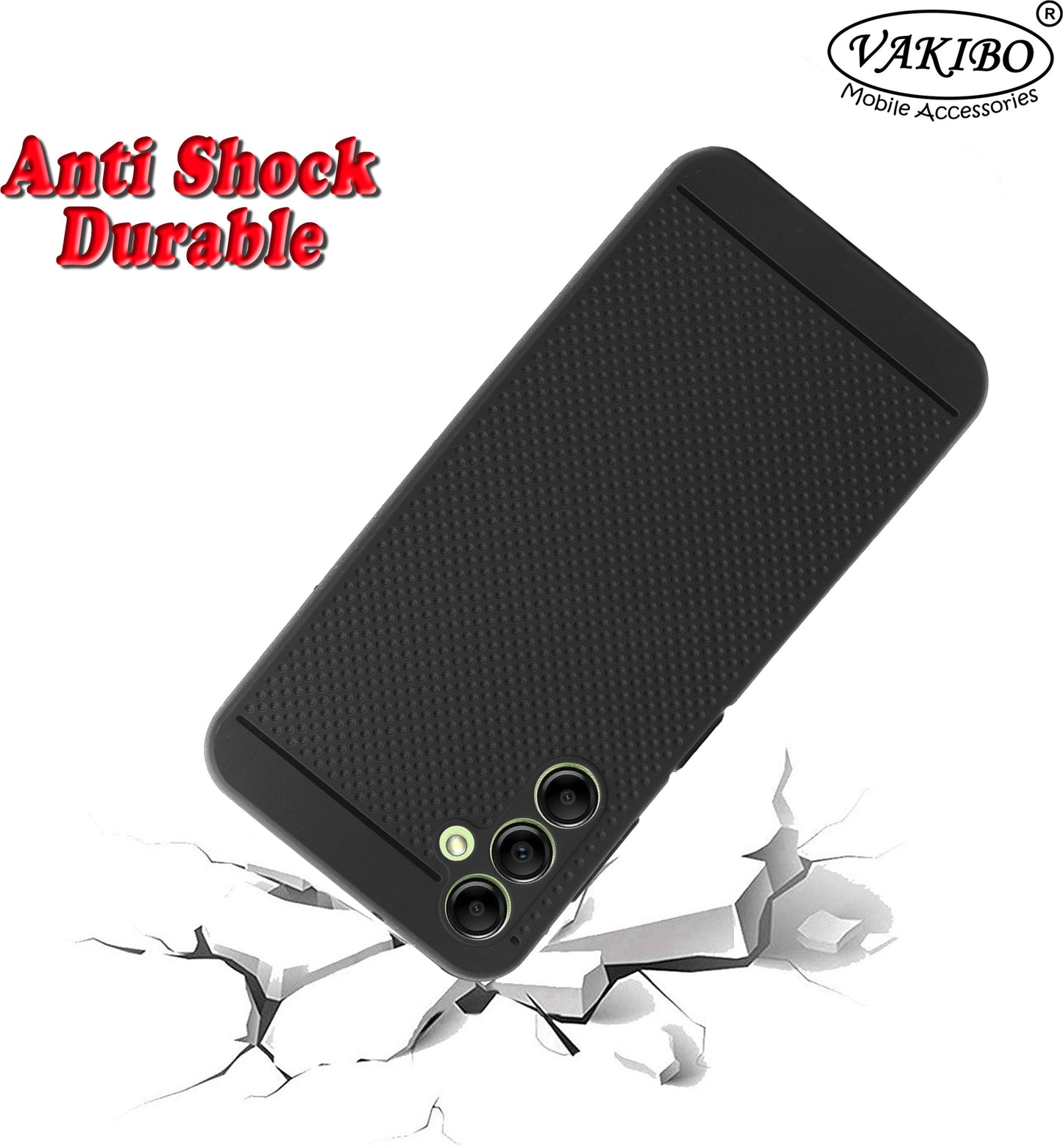 VAKIBO Dotted Design Black Coloured Soft TPU Back Cover Case Suitable for Samsung Galaxy A14 5G