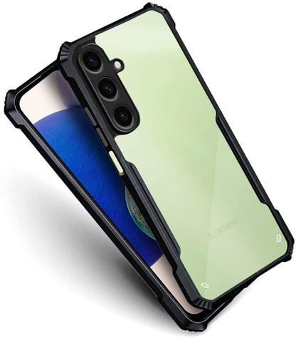 VAKIBO Best Selling Black and Transparent Back Cover Case Made With Soft TPU and Acrylic With 4 Corner and Camera Protection Suitable for Samsung Galaxy A14 4G