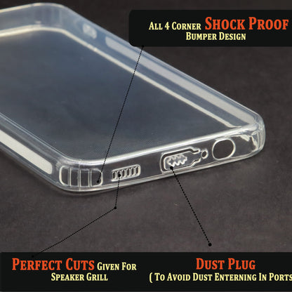 VAKIBO Super Premium Soft TPU Transparent Case With Dustplug,Side Grip,Corner Protection,lanyard Cuts,Camera Protection Suitable for Samsung A14 4G