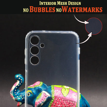 VAKIBO Super Premium Soft TPU Transparent Case With Dustplug,Side Grip,Corner Protection,lanyard Cuts,Camera Protection Suitable for Samsung A14 4G