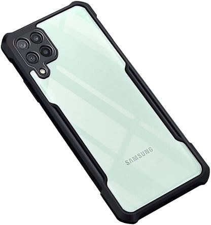 VAKIBO Best Selling Black and Transparent Back Cover Case Made With Soft TPU and Acrylic With 4 Corner and Camera Protection Suitable for Samsung Galaxy A22 4G