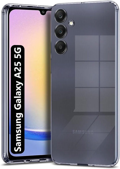 VAKIBO Premium Clear 2MM Thick Transparent Soft TPU Rubber Back Cover Case With Camera Protection Suitable for Samsung Galaxy A25 5G