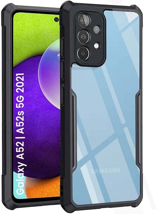 VAKIBO Best Selling Black and Transparent Back Cover Case Made With Soft TPU and Acrylic With 4 Corner and Camera Protection Suitable for Samsung Galaxy A52