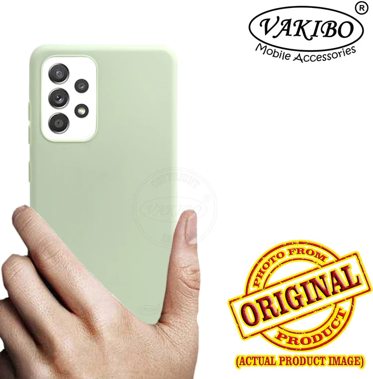 VAKIBO 1.2 MM Thick Pista Green Coloured Soft TPU Rubber Back Cover Case With Camera Protection Ring Suitable for Samsung Galaxy A52S 5G