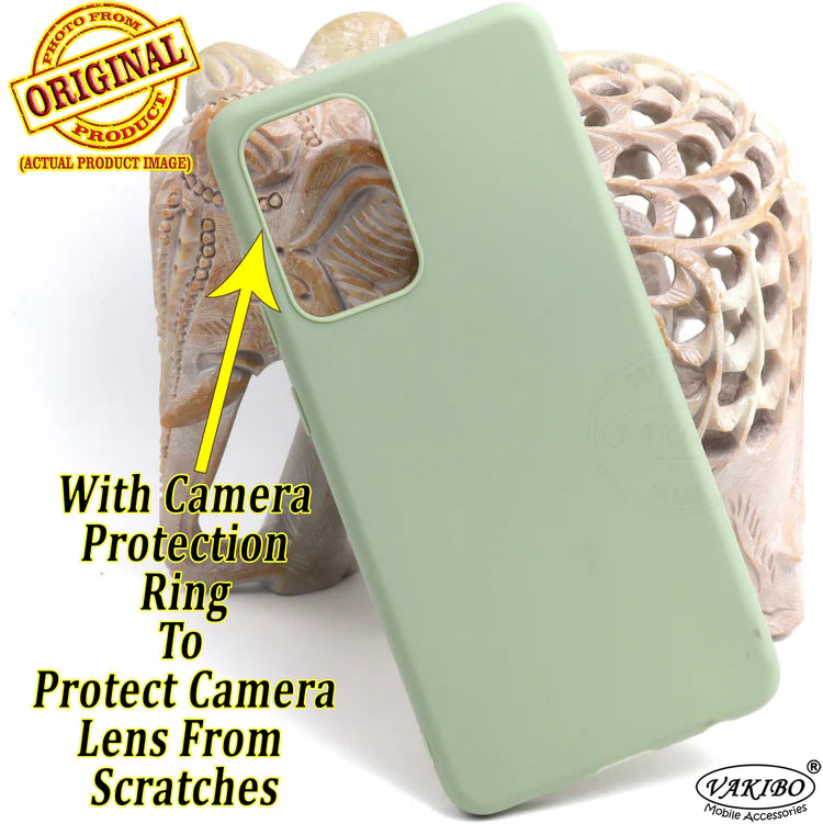 VAKIBO 1.2 MM Thick Pista Green Coloured Soft TPU Rubber Back Cover Case With Camera Protection Ring Suitable for Samsung Galaxy A52S 5G