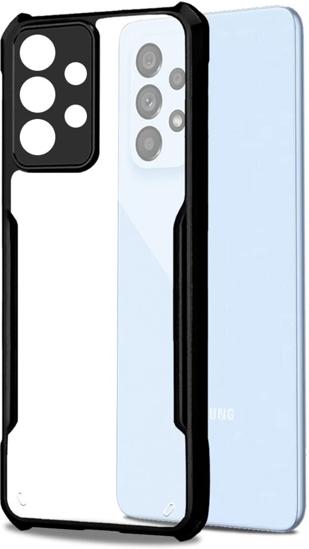 VAKIBO Best Selling Black and Transparent Back Cover Case Made With Soft TPU and Acrylic With 4 Corner and Camera Protection Suitable for Samsung Galaxy A53