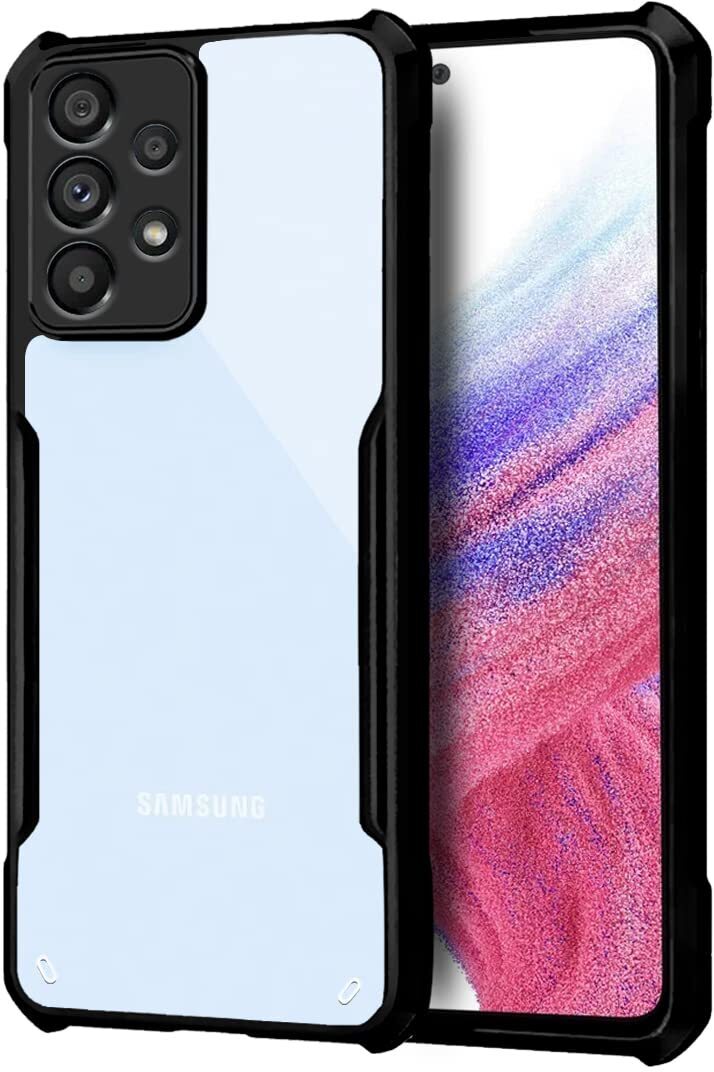 VAKIBO Best Selling Black and Transparent Back Cover Case Made With Soft TPU and Acrylic With 4 Corner and Camera Protection Suitable for Samsung Galaxy A53