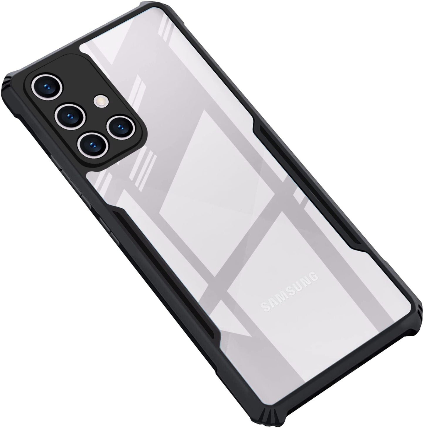VAKIBO Super Premium Black Border Transparent Case With Corner Protection & Camera Protection Suitable for Samsung A71
