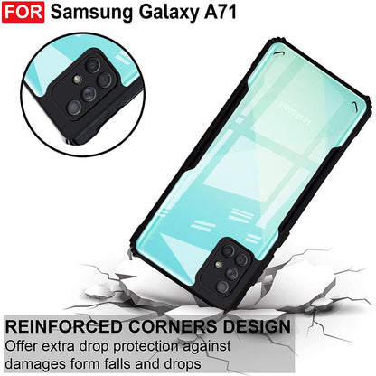 VAKIBO Super Premium Black Border Transparent Case With Corner Protection & Camera Protection Suitable for Samsung A71
