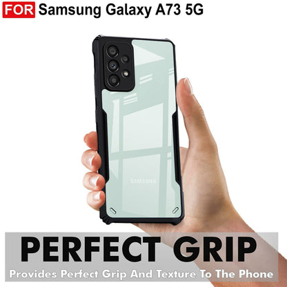 VAKIBO Super Premium Black Border Transparent Case With Corner Protection & Camera Protection Suitable for Samsung A73 5G